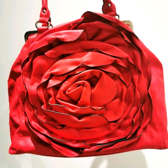 Browns Handbags - Browns leather Rose flower bag in red